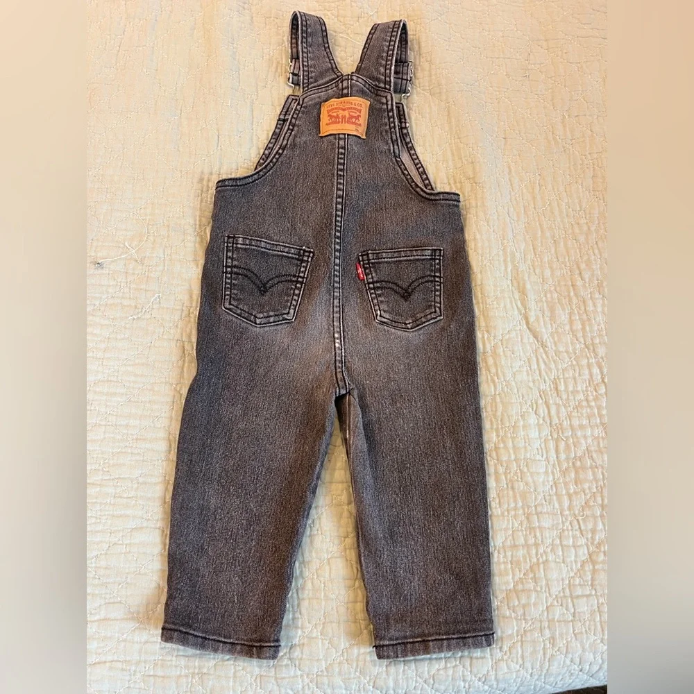 Infant size 18 months - Levi's denim overalls- gray/black